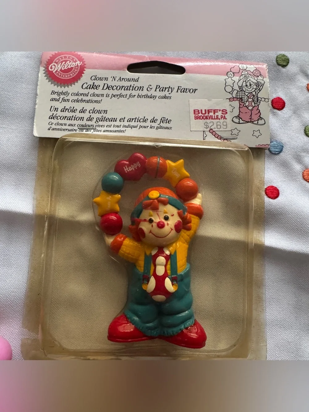 Vintage Wilton Circus Cake Toppers Lot Clowns Carousel Balloon Picks Retro